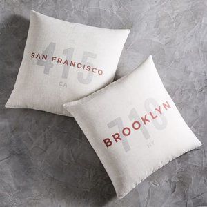 West Elm Houston Area Code Pillow Cover